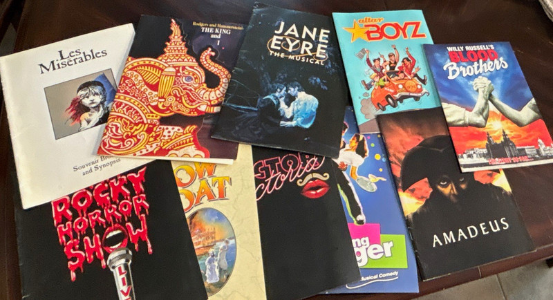 Broadway souvenir Program Lot: Les Mis, Amadeus, Show Boat, Rocky Horror & more