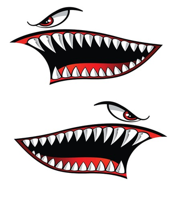 #ad 2x Tiger Shark Warhawk Decal Sticker Car Window Vinyl MADE IN USA $10.99