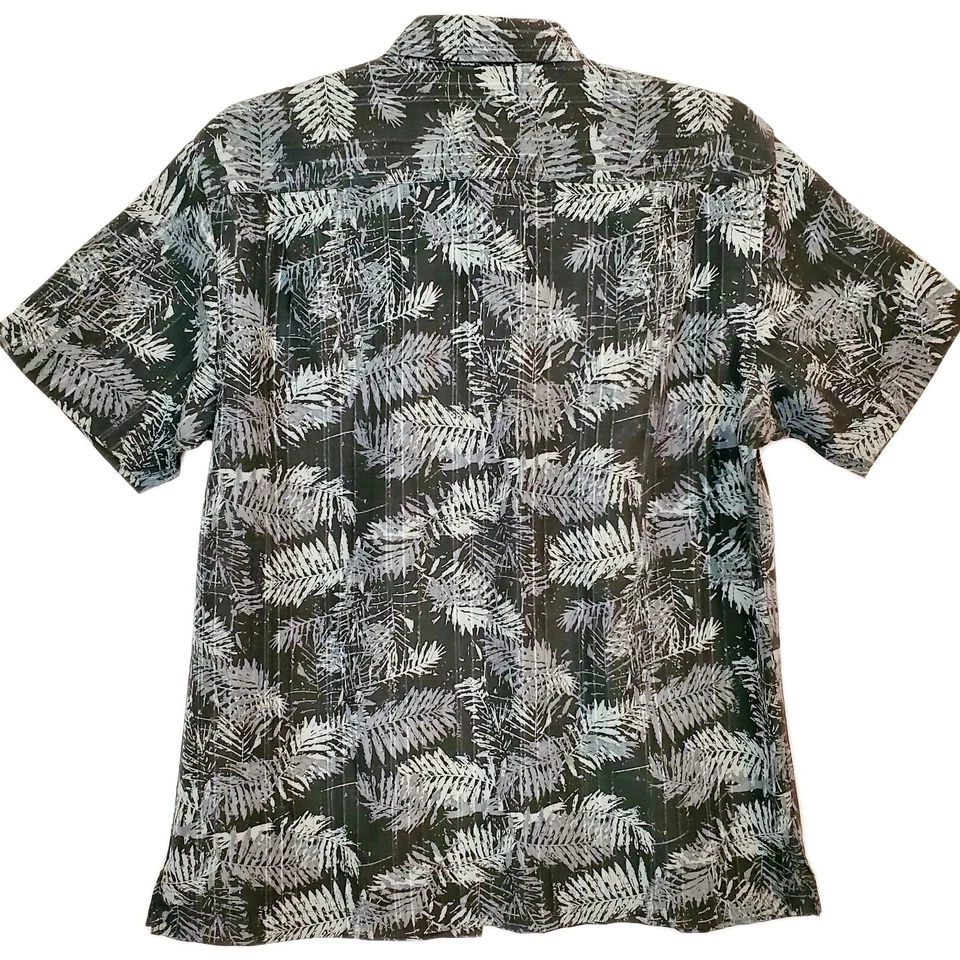 Van Heusen Mens Size Large 16-16.5 Button-Up Hawaiian Tropical Palm Camp Shirt - Image 2 of 4