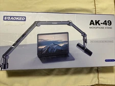 Microphone Flex Arm | Aokeo AK-49 Adjustable Compact Mic Suspension Boom Scissor