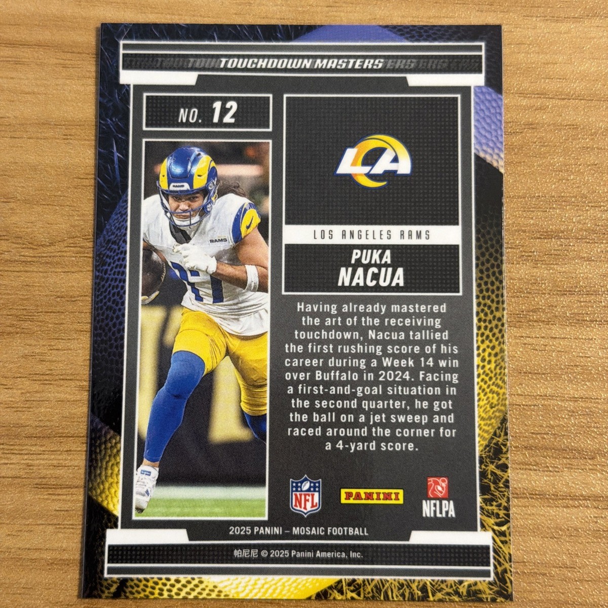 2025 PANINI MOSAIC FOOTBALL PUKA NACUA TOUCHDOWN MASTERS #12 LOS
