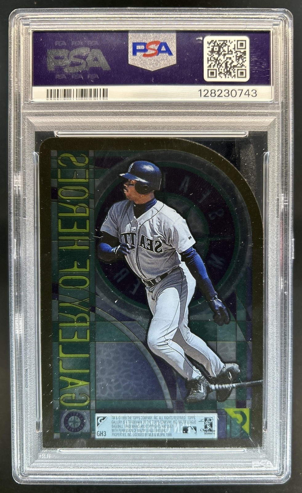 1999 Topps Gallery Ken Griffey Jr. of Heroes #GH3 Mariners PSA 9 view 2