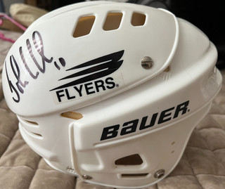 Philadelphia Flyers Great John LeClair Autographed Full Size Hockey Helmet W/COA