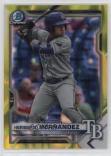 2021 Bowman Draft Chrome Yellow Lava Refractor 36/75 Heriberto Hernandez 14mx