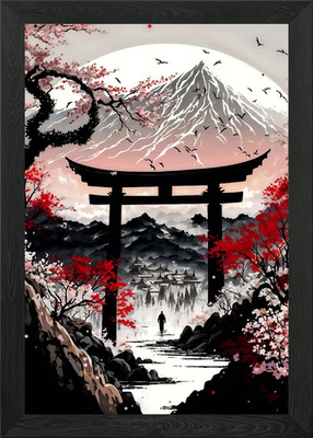 Japan Kirschblüte Tori gerahmtes Wandbild Poster Leinwanddruck Bild