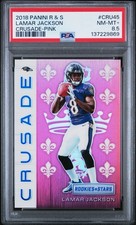 LAMAR JACKSON 2018 Rookies & Stars Pink Crusade RC  #41/85 Ravens  PSA 8.5
