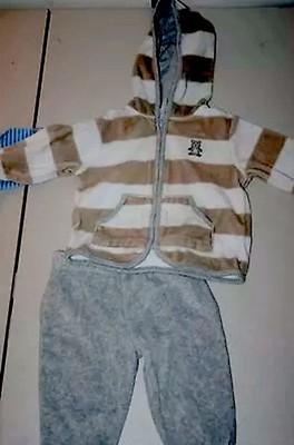 CLOTHES BABY SZ 3 MO OUTFIT 2 PC SET SO SOFT COZY HOODY & PANTS SO NICE