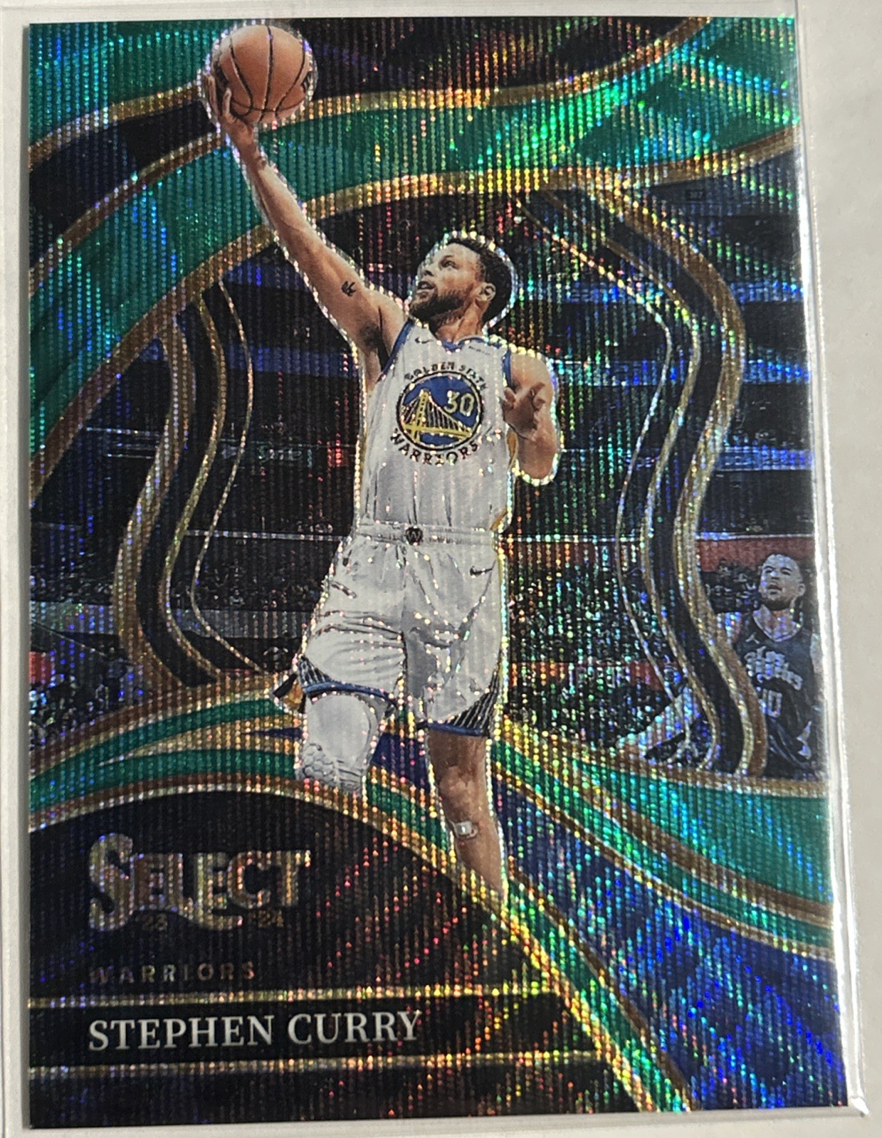 2023-24 Panini Select Stephen Curry #56 Green Wave Prizm Courtside /50 Warriors