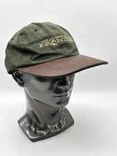 VINTAGE Oilskin Leather Cap 80s The New Frontier Thalhimer Made In USA