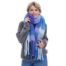 Oversized Chunky Scarf for Women Winter Warm Colorful Blanket Big Scarfs Plai...