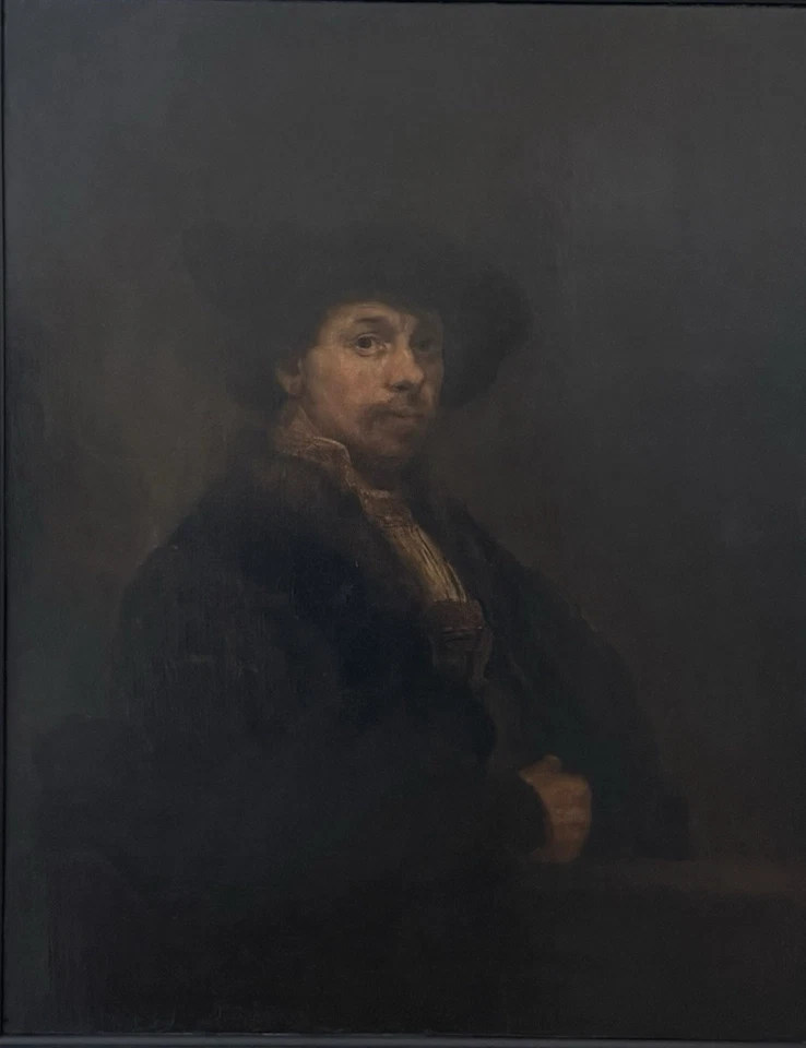 Old Master Rare Rembrandt Self Portrait Oil on Canvas After Rembrandt - Image 3 of 4