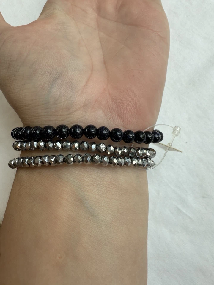 三件套全新金色串珠弹力手链  — 第 4/4 张图片