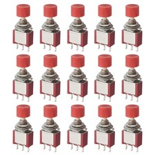 15 PCS SPDT Momentary Push Button Switch 3 Pin AC 2A 250V/ 5A 120V NO/NC