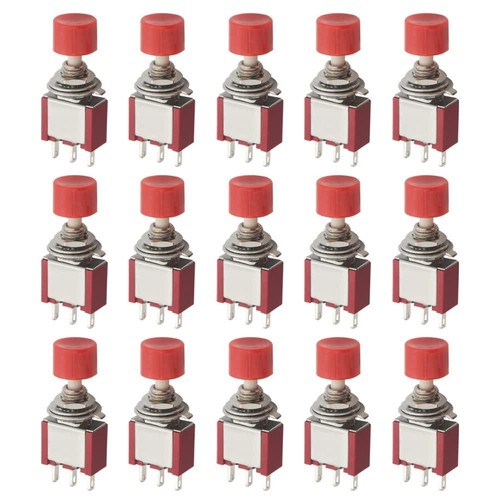 15 Stück SPDT Tastschalter 3 Pin AC 2A 250V/5A 120V NO/NC - Bild 1 von 8
