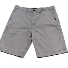 Quicksilver Men's Size 32 Gray Flat Front Chino Shorts Y2K