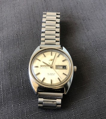 Vintage Enicar 1970 s  Ocean Pearl Day Date automatic watch. 25 Jewels Running