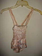 Vintage Little Girls Bathing Suit 1950's Pink Satin