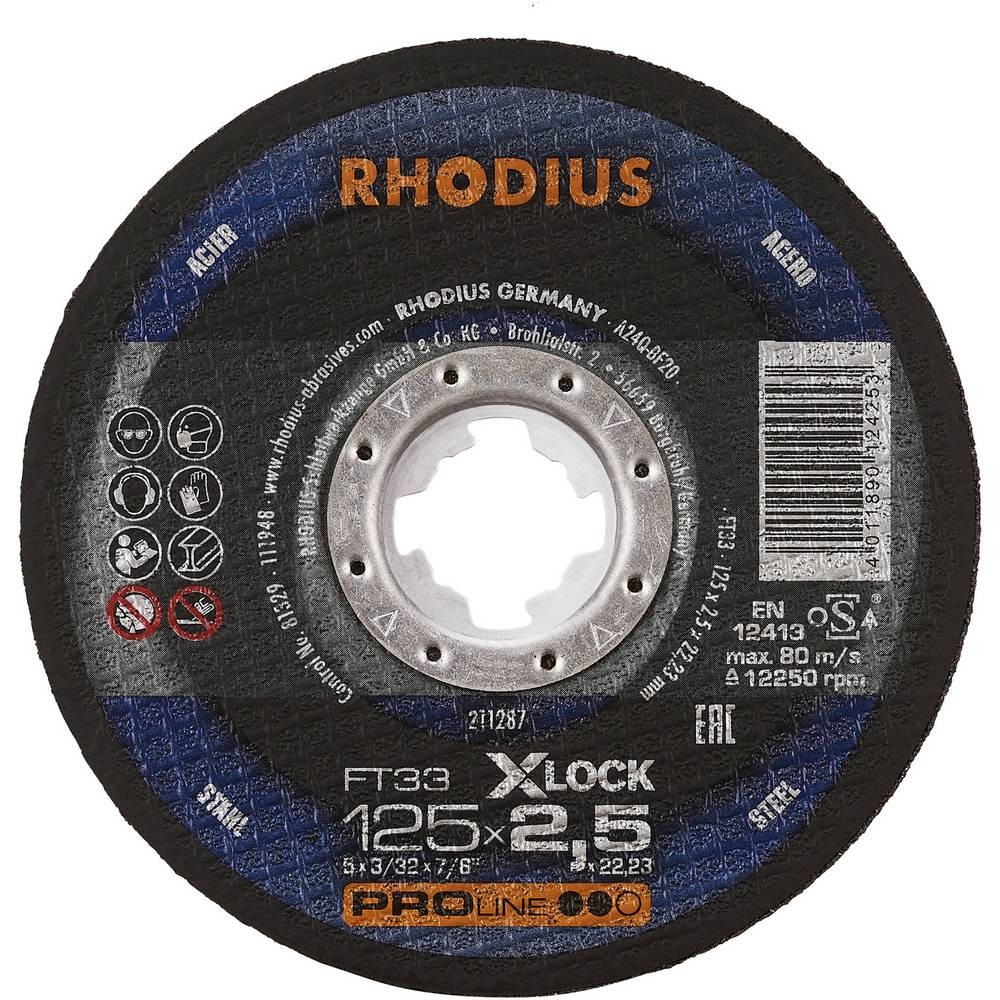 Rhodius FT33 X-LOCK disques à tronçonner l'acier pour stopper le blocage des écrous