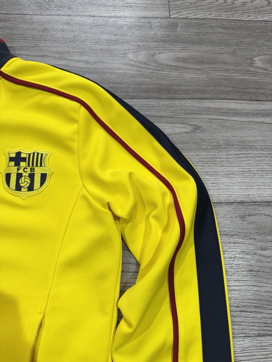 FC Barcelona 2008 2009 Track Football Jacket Yellow Nike Size Mens