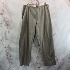 Eileen Fisher Pants Womens Large Tan Khaki Stretch Pull On High Rise Organic