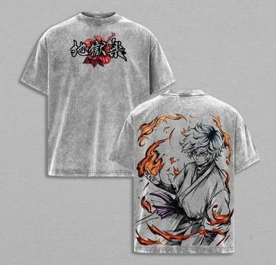 Gabimaru Hell s Paradise Anime T-Shirt, Fire Jutsu Assassin Illustration Graphic