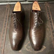 Luciano Valentino Wholecut Leather Oxford Dress Shoes Lace Medallion Size 9.5