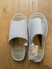 New Muji Open Toe Slippers Gray