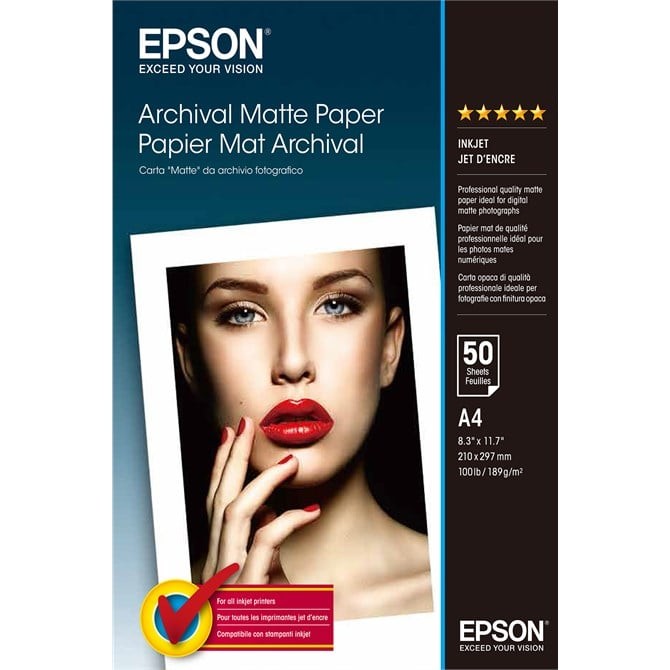 Epson A4 Archival Matte Photo Paper 189Gsm. 50 Sheets - Image 2