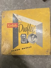 Kodak Duaflex II Box Camera Flash Outfit Kodet Lens Black with Original Box