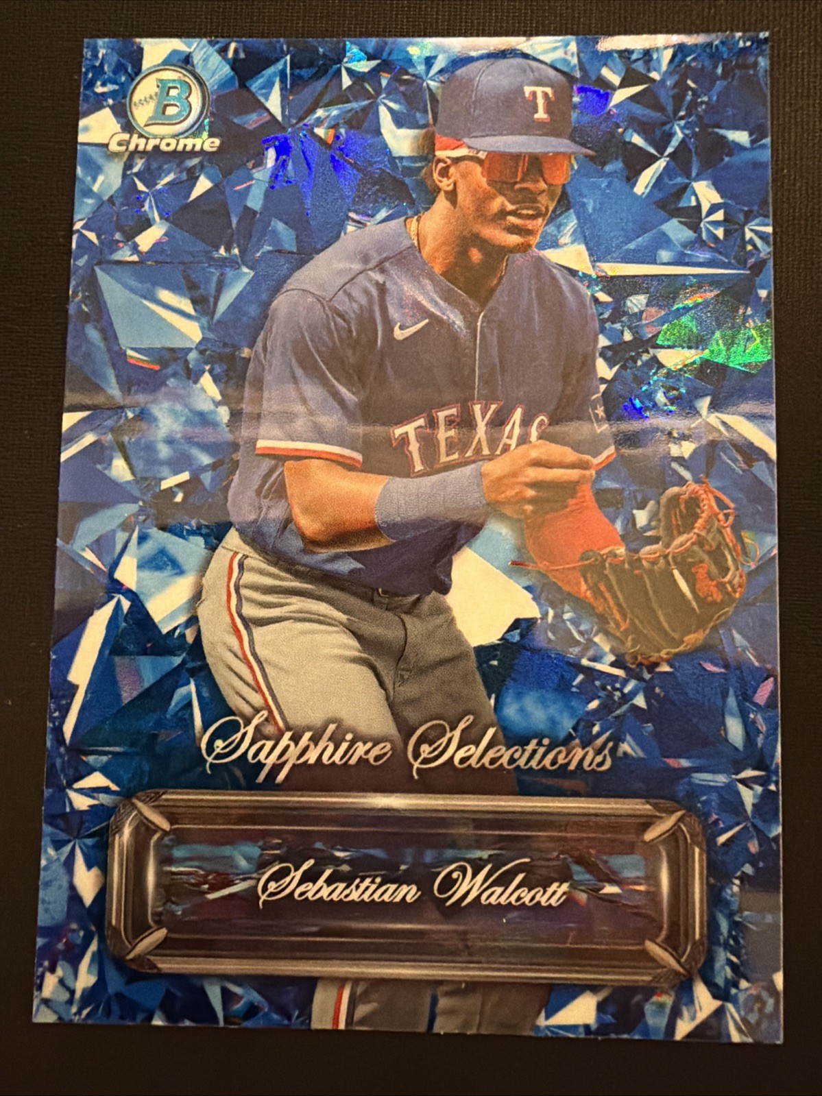 2024 Bowman Chrome SAPPHIRE Selections- SEBASTIAN WALCOTT Texas Rangers BSS-20