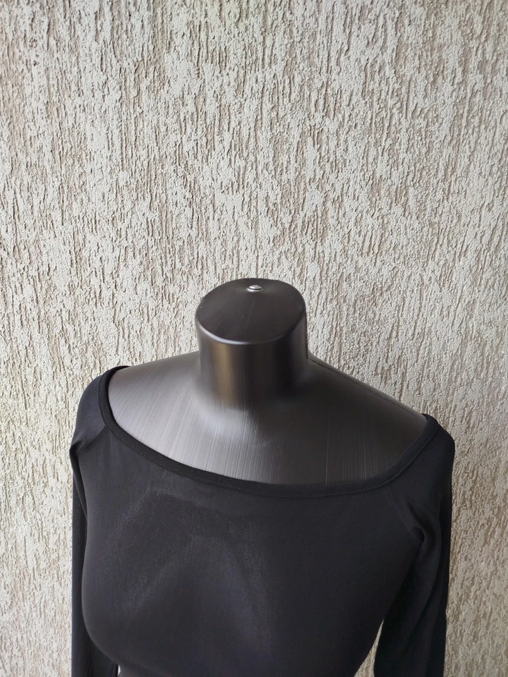 Camiseta Save The Queen Top Manga Larga Negra Malla Sólida De Colección Talla M Foto 4 de 4