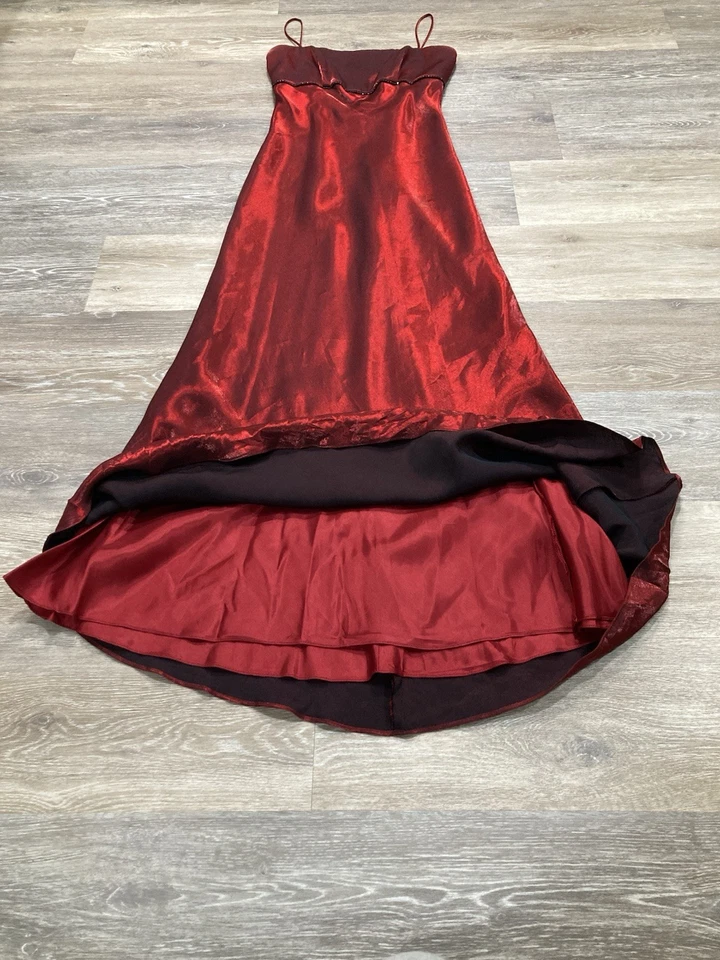 Maxi Vestido De Colección Blondie Nites Imperio Años 90 Talla 9 Baile de graduación Corsé Rojo Hada Glamour LEER Foto 4 de 4