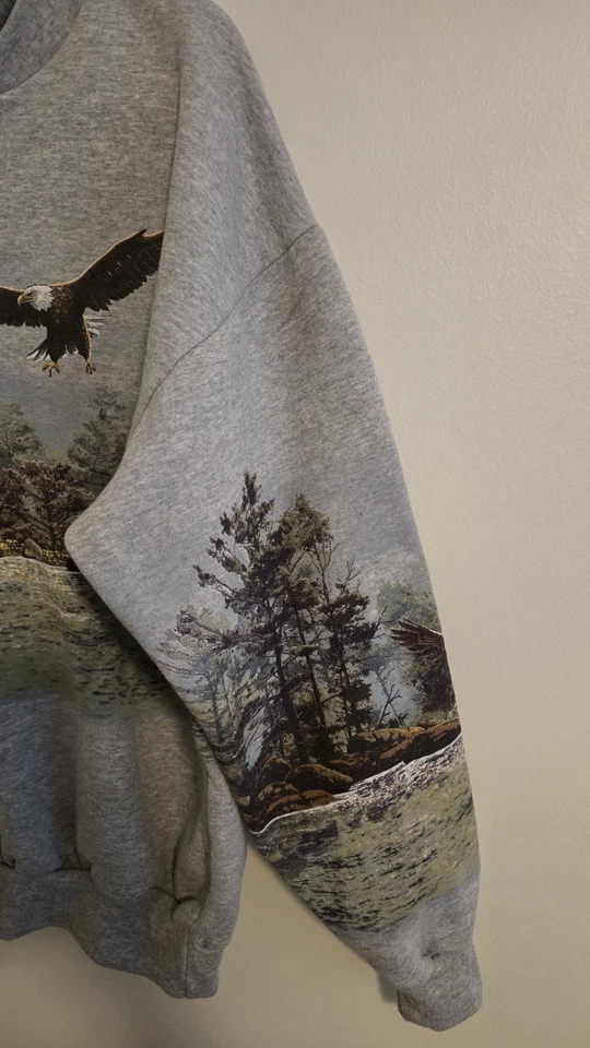 Art Unlimited Bald Eagle All Over Print Crew Neck Vintage Foto 2 de 4