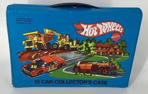 Vintage 1980 Hot Wheels 1/64 #4975 Blue 12 Car Collector's Storage Case w/ Tray