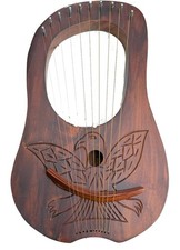 LYRA HARP 10 METAL STRINGS ROSEWOOD HAND ENGRAVED /LYRE HARP