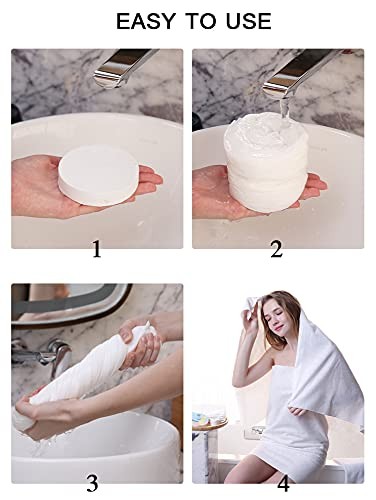 Large Compressed Towel 42 x 27 inch Disposable Cotton Bath Towels Portable Li... - Picture 2 of 6