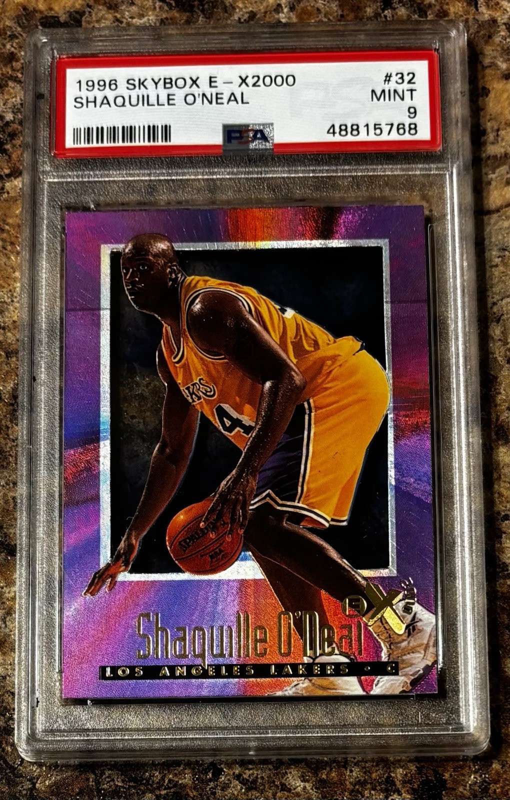 1996 SKYBOX E-X2000 #32 SHAQUILLE O’NEAL PSA 9 MINT HTF LOW POP