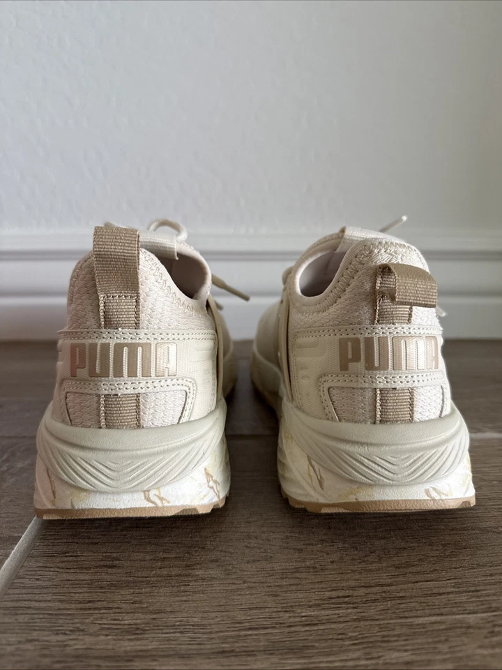 彪马 Pacer 女式 Alpine Snow Gold 带大理石跑步鞋 396263-03 尺码 6 — 第 3/4 张图片