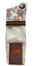 Steven Land Mens Dress Socks Casual Fun Cream Multicolor Cotton Sock Size 10-13