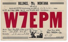 QSL  1935 Billings Montana   radio card