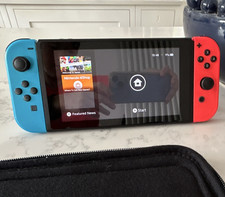 Nintendo Switch Neon Blue/Neon Red Joy-Con Mario Kart 8 Deluxe Case Dock Cables