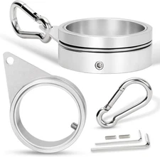 2" Large Flag Pole Rings, 2 Pcs Aluminum Alloy Spinning Flag Pole Ring Clips Swi