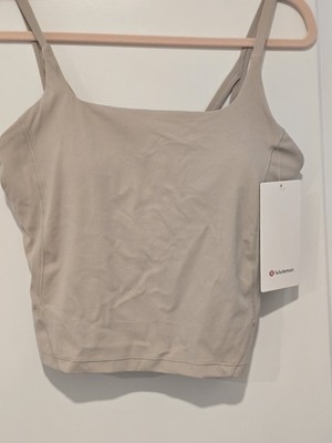 NWT Lululemon Nulu Strappy Cropped Shelf Tank Built-In Bra Beige size 10