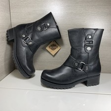 Harley Davidson Motorcycle Boots Black 7 1/2 M Alivia Harness Unisex NWT