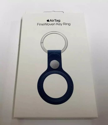OFFIZIELLER ORIGINAL APPLE AIRTAG FEIN GEWEBTER SCHLÜSSELRING SCHLÜSSELRING HALTER HÜLLE BLAU