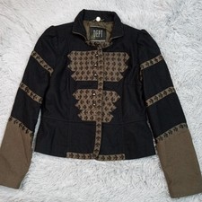 Dept Jacket Womens L Black Wool Blend Blazer Military Button Up Cozy Warm Comfy