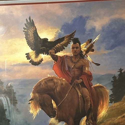 Vintage Print by Hermon Adams 'Wabun, The East Wind' #255/750 ~ Signed & Framed - Picture 14 of 20