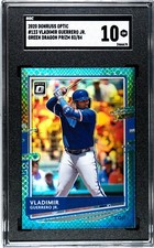 2020 Donruss Optic #123 Vladimir Guerrero Jr. GREEN DRAGON PRIZM /84 SGC 10 GEM