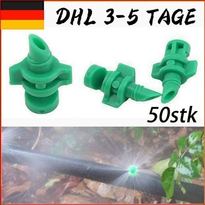 50Pcs 90°-360° Sprinkler System Micro Drip Spray Nozzle Garden Irrigation Mist