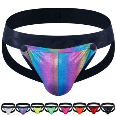 Männer Jockstrap Aus PU-Leder Mit Reißverschluss – Sport-Unterwäsche, Suspensorium, Breiter Gürtel